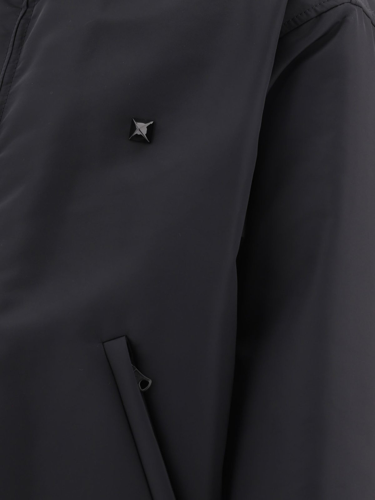 Valentino Stud Detailed Zip-Up Jacket