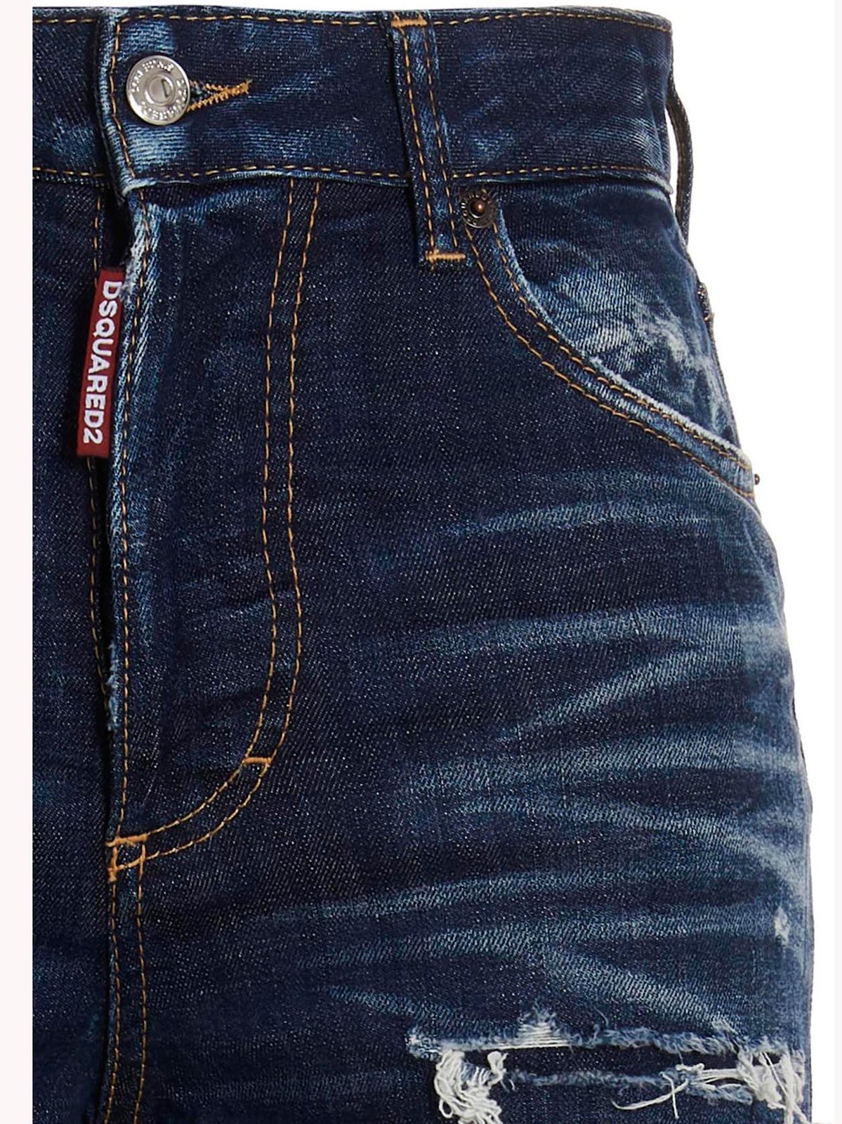 Dsquared2 Embroidered Distressed Effect Jeans