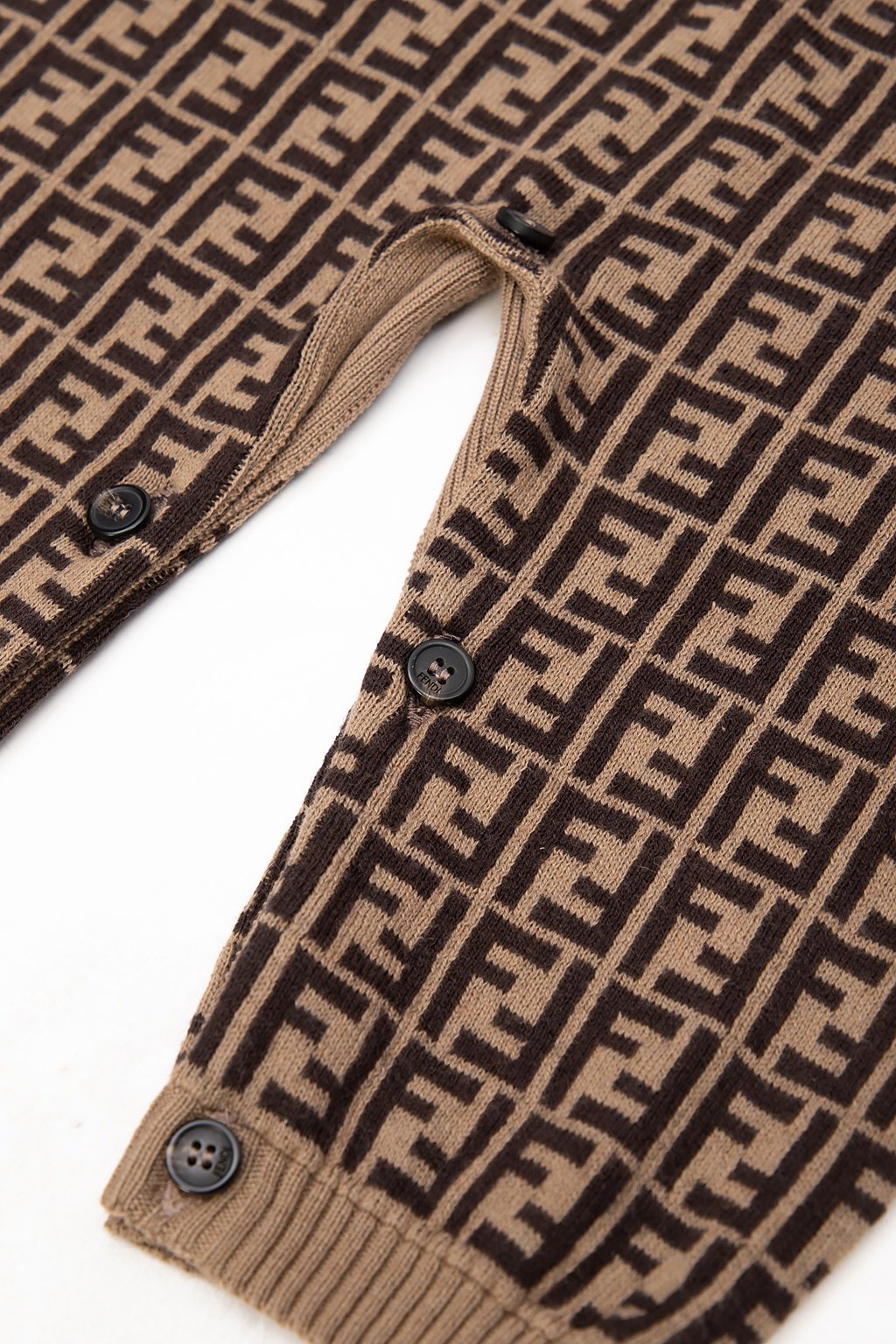 Fendi Kids FF Intarsia Knitted Playsuit