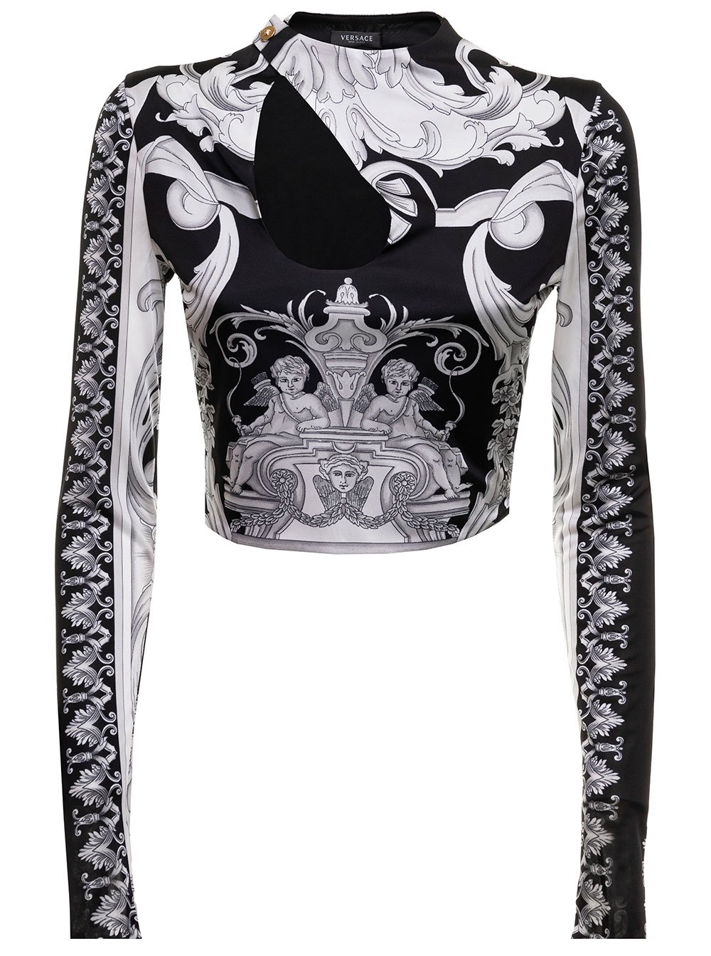 Versace Baroque Pattern Cropped Top