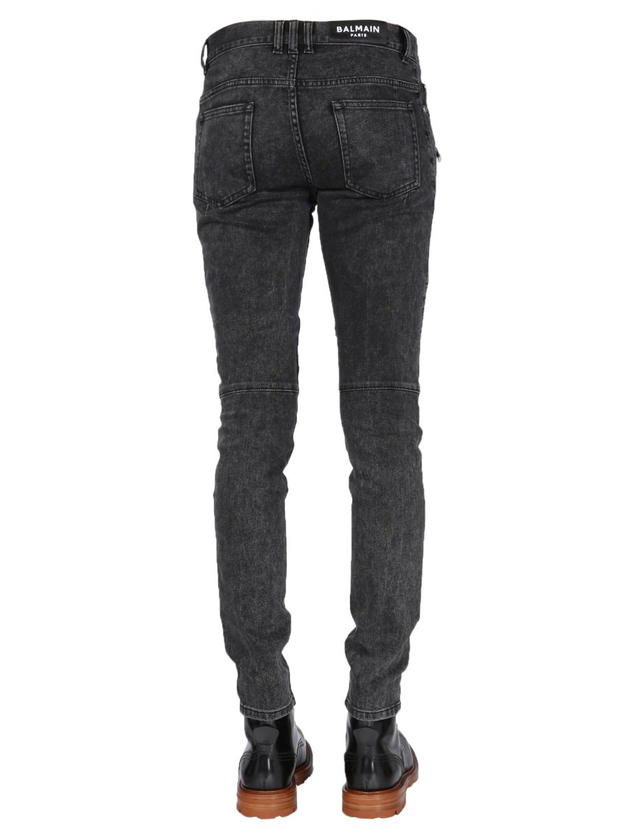 Balmain リブニー スキニー ジーンズ