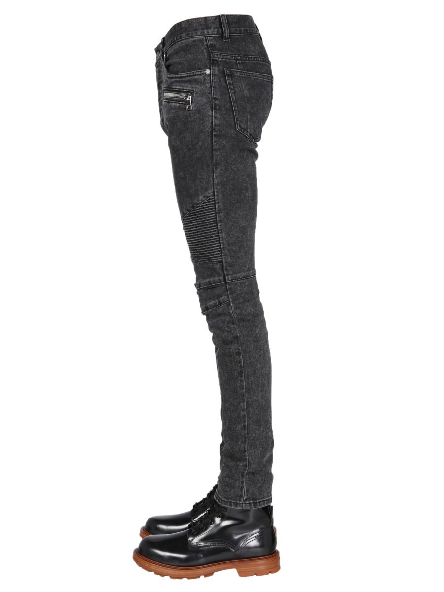 Balmain リブニー スキニー ジーンズ