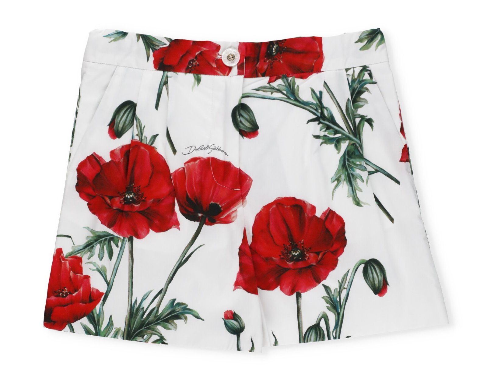 Dolce & Gabbana キッズ フローラルプリント ボタンディテール ショーツ
