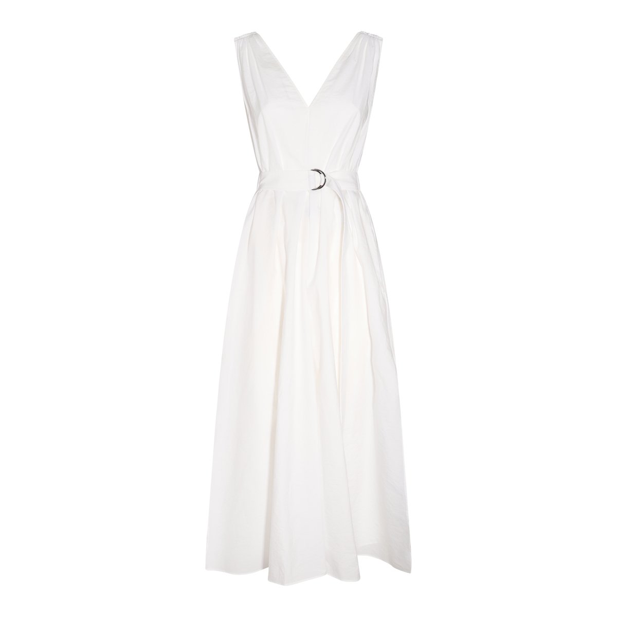 Brunello Cucinelli ベルト付きプリーツミディドレス