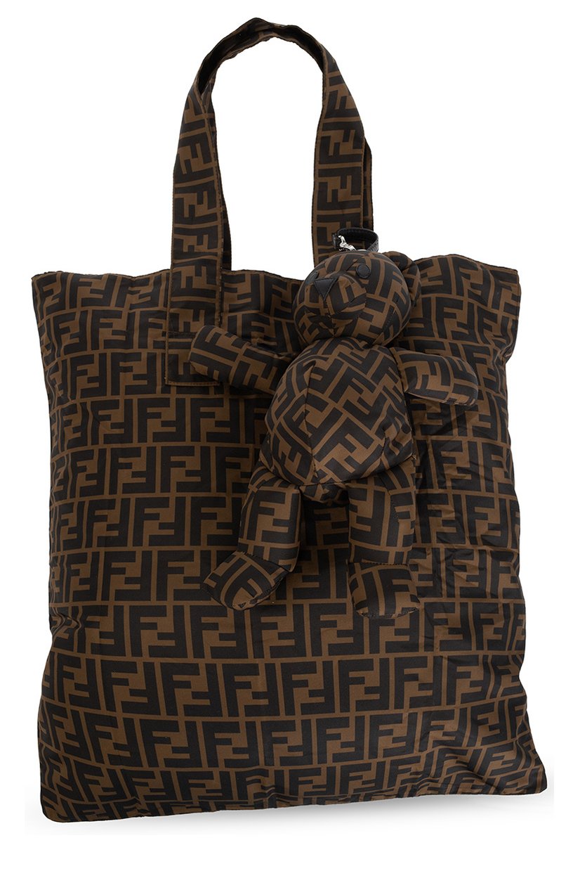 Fendi Kids Allover Logo Printed Teddy Bear Tote Bag