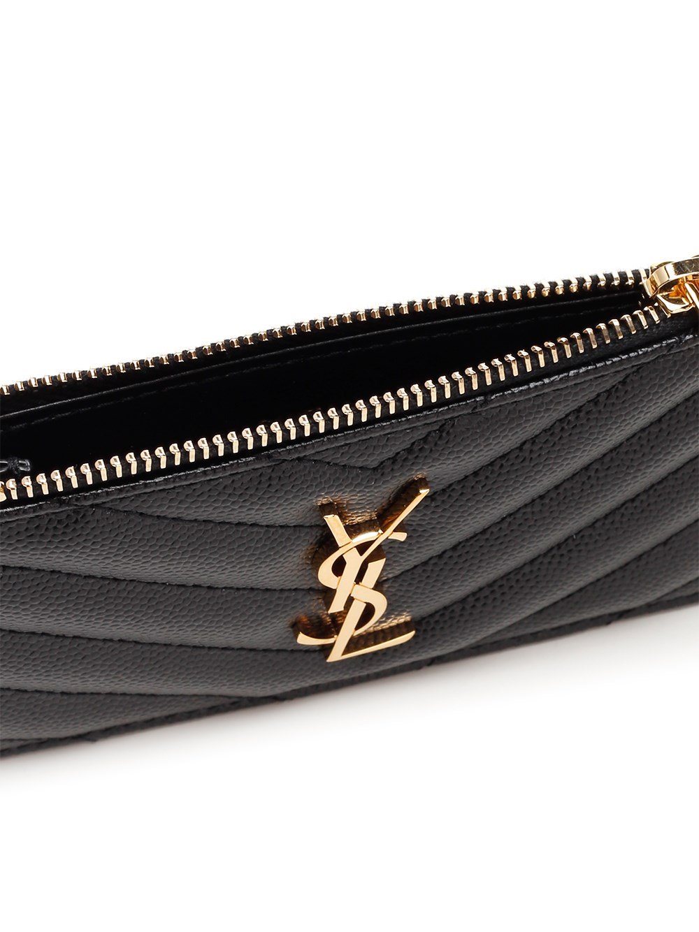 Saint Laurent Cassandre Matelassé Zipped Fragments Card Case