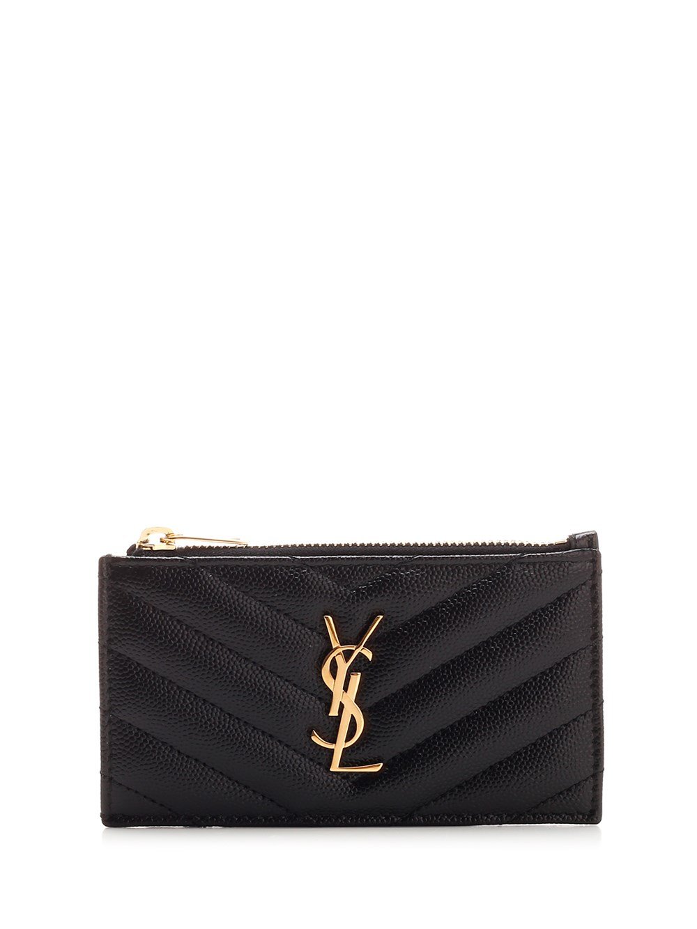 Saint Laurent Cassandre Matelassé Zipped Fragments Card Case