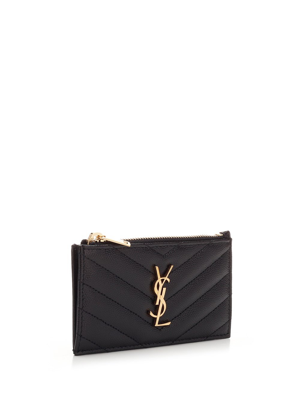 Saint Laurent Cassandre Matelassé Zipped Fragments Card Case