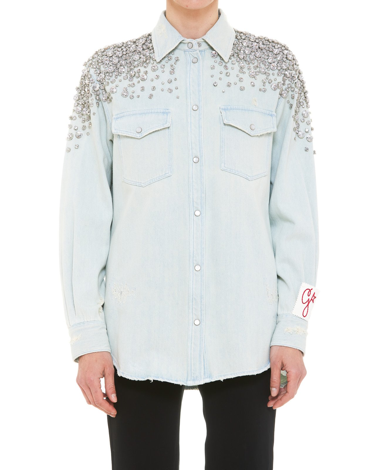 Golden Goose Deluxe Brand Embellished Denim Blouse