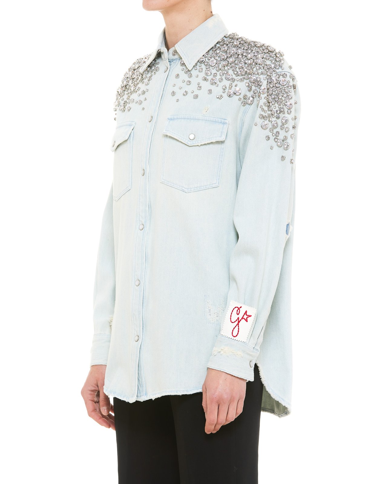 Golden Goose Deluxe Brand Embellished Denim Blouse