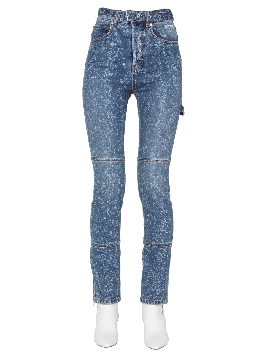 MSGM Paint Splatter Skinny Jeans