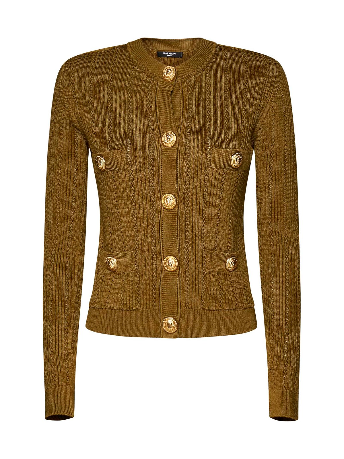 Balmain ボタンディテール クロップド ニット カーディガン