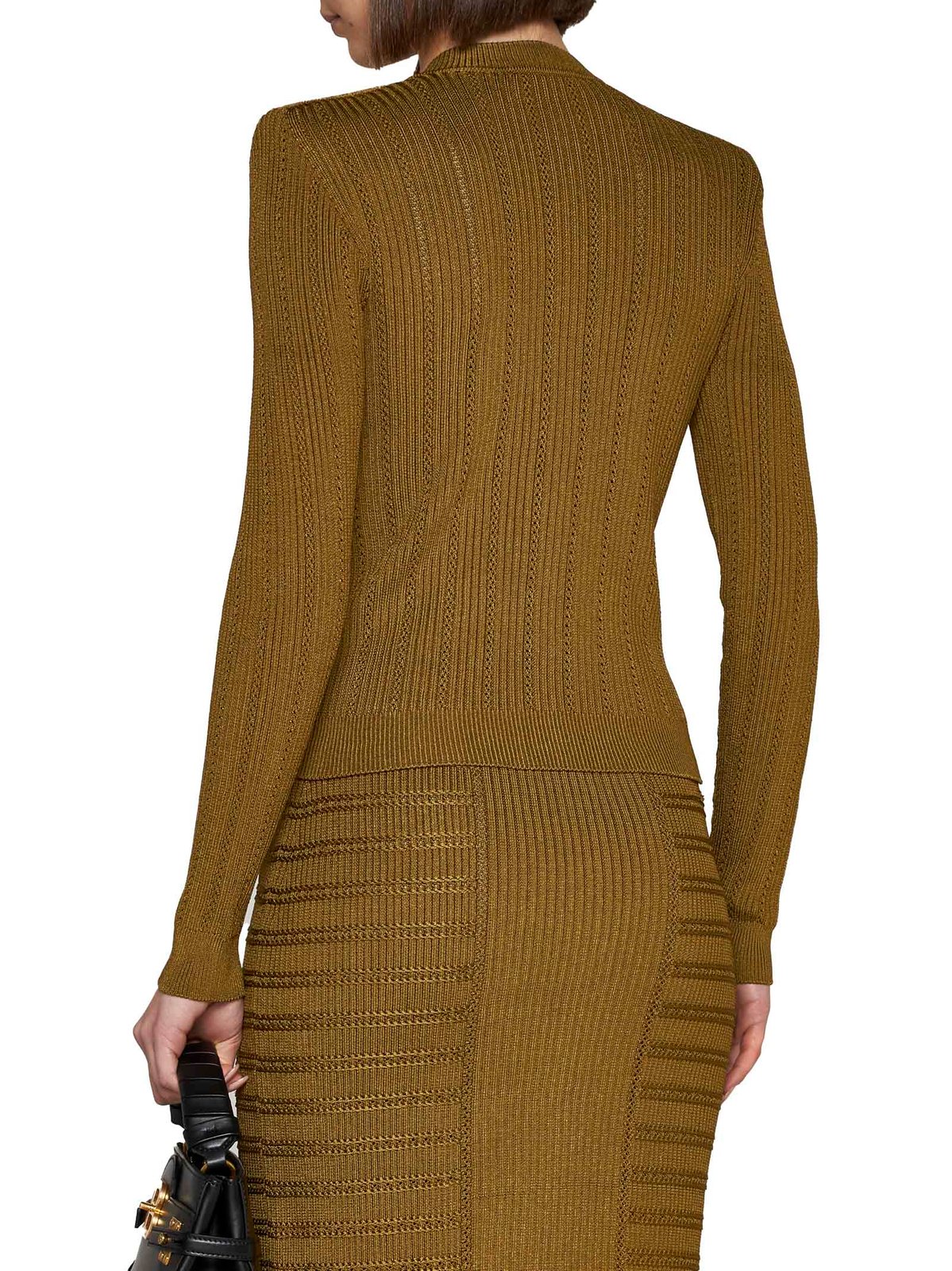 Balmain ボタンディテール クロップド ニット カーディガン