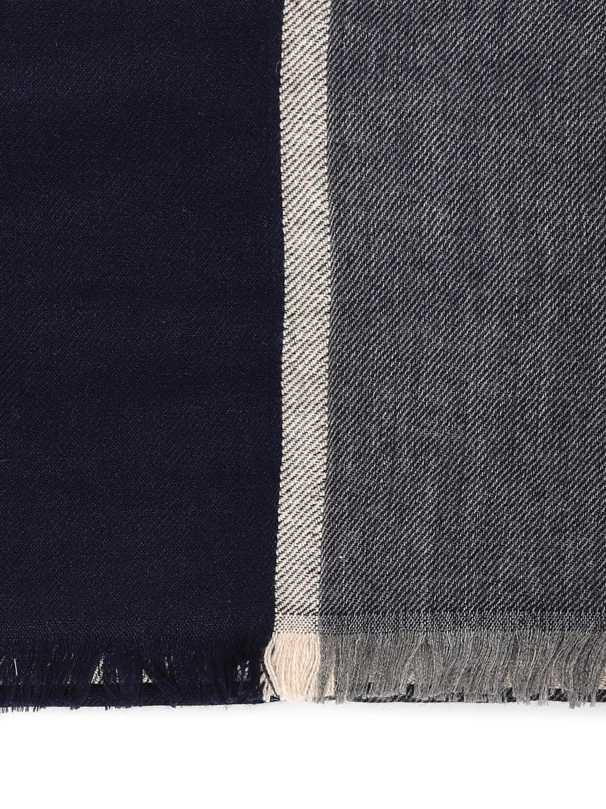 Brunello Cucinelli カラーブロック フリンジ付きスカーフ