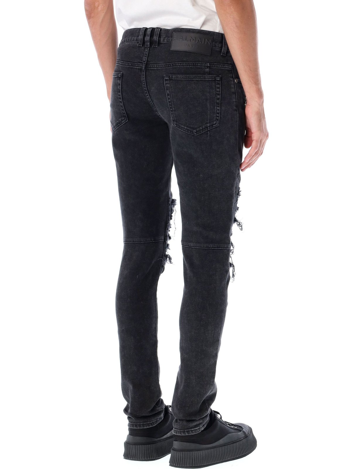 Balmain リブ スリムフィット ジーンズ