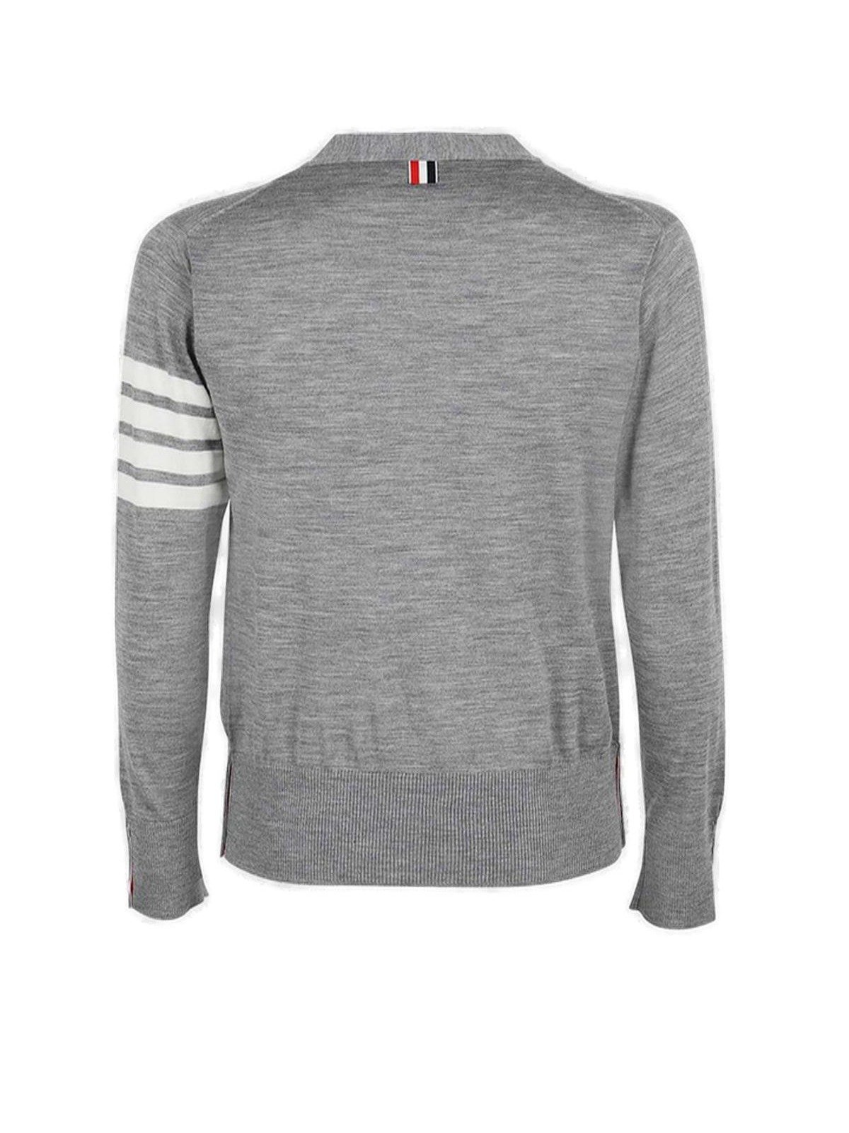 Thom Browne 4-Bar V-Neck Knitted Cardigan