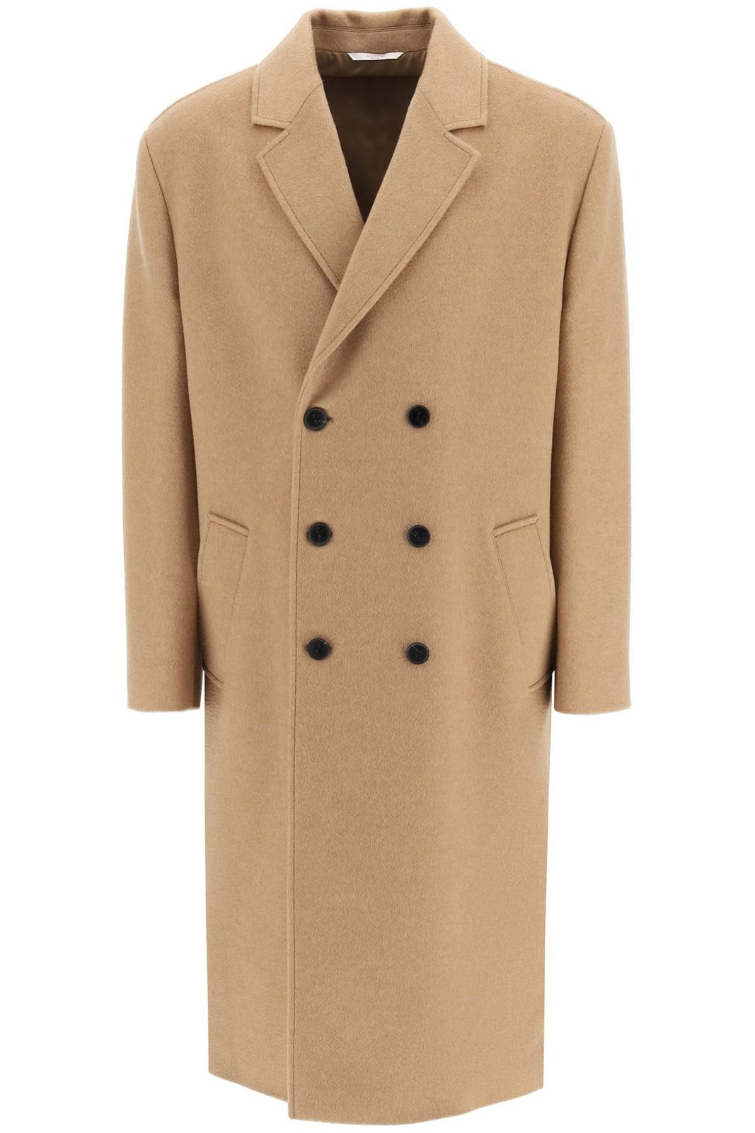 Valentino	Double-Breasted Long-Sleeved Coat