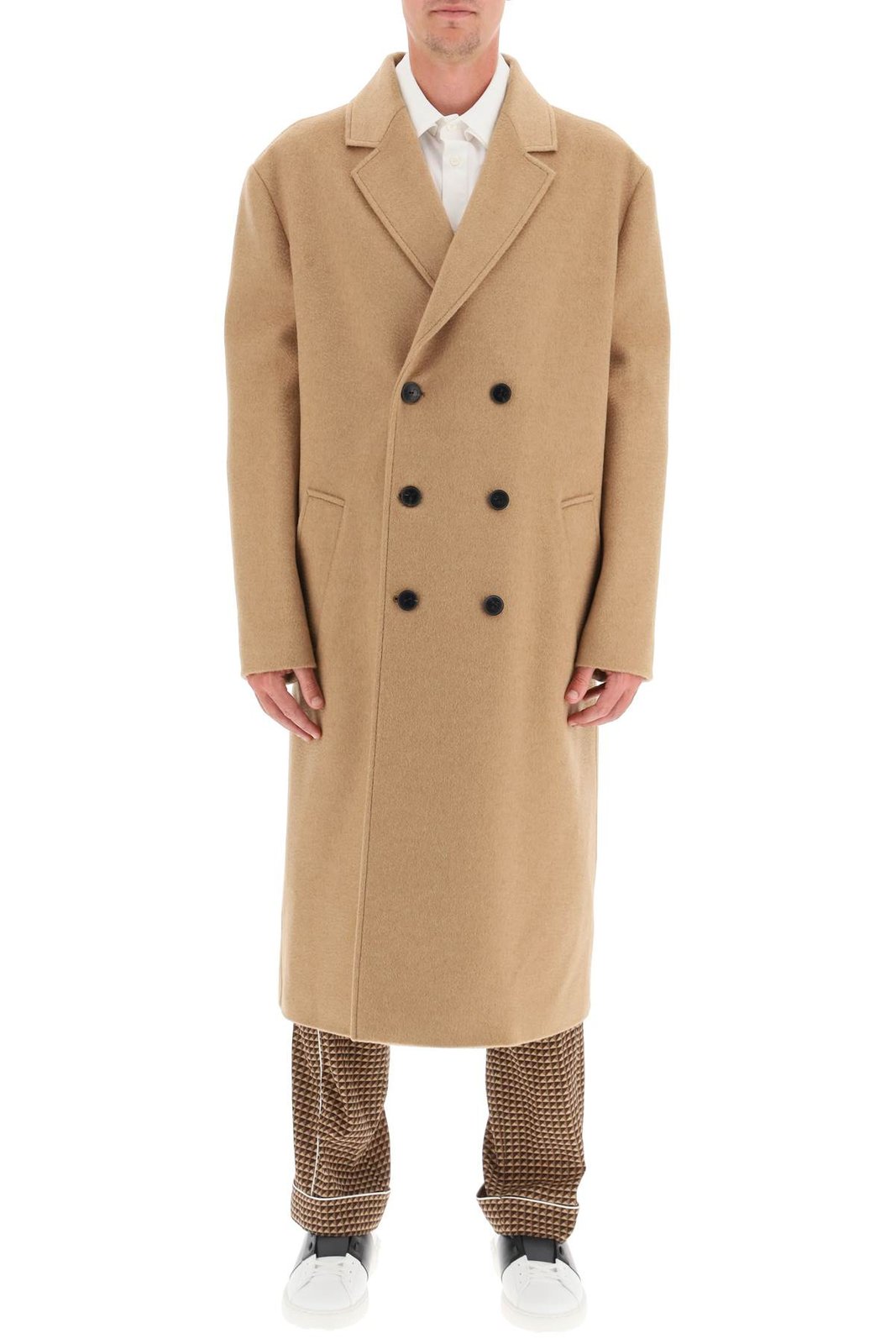Valentino	Double-Breasted Long-Sleeved Coat