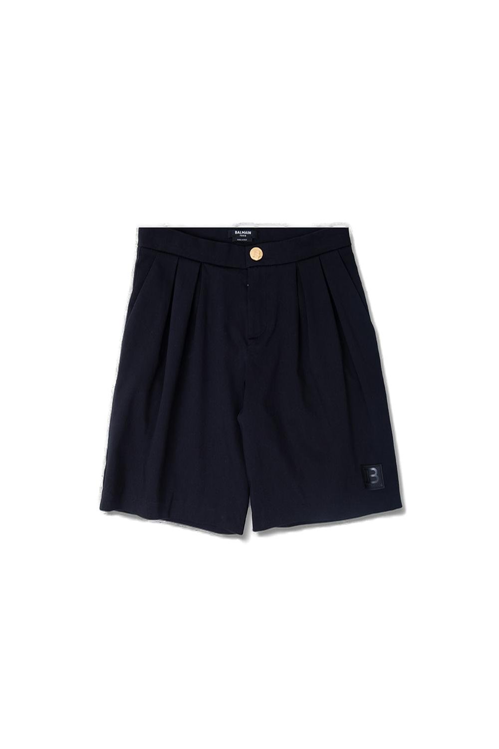 Balmain Kids Logo Patch Bermuda Shorts