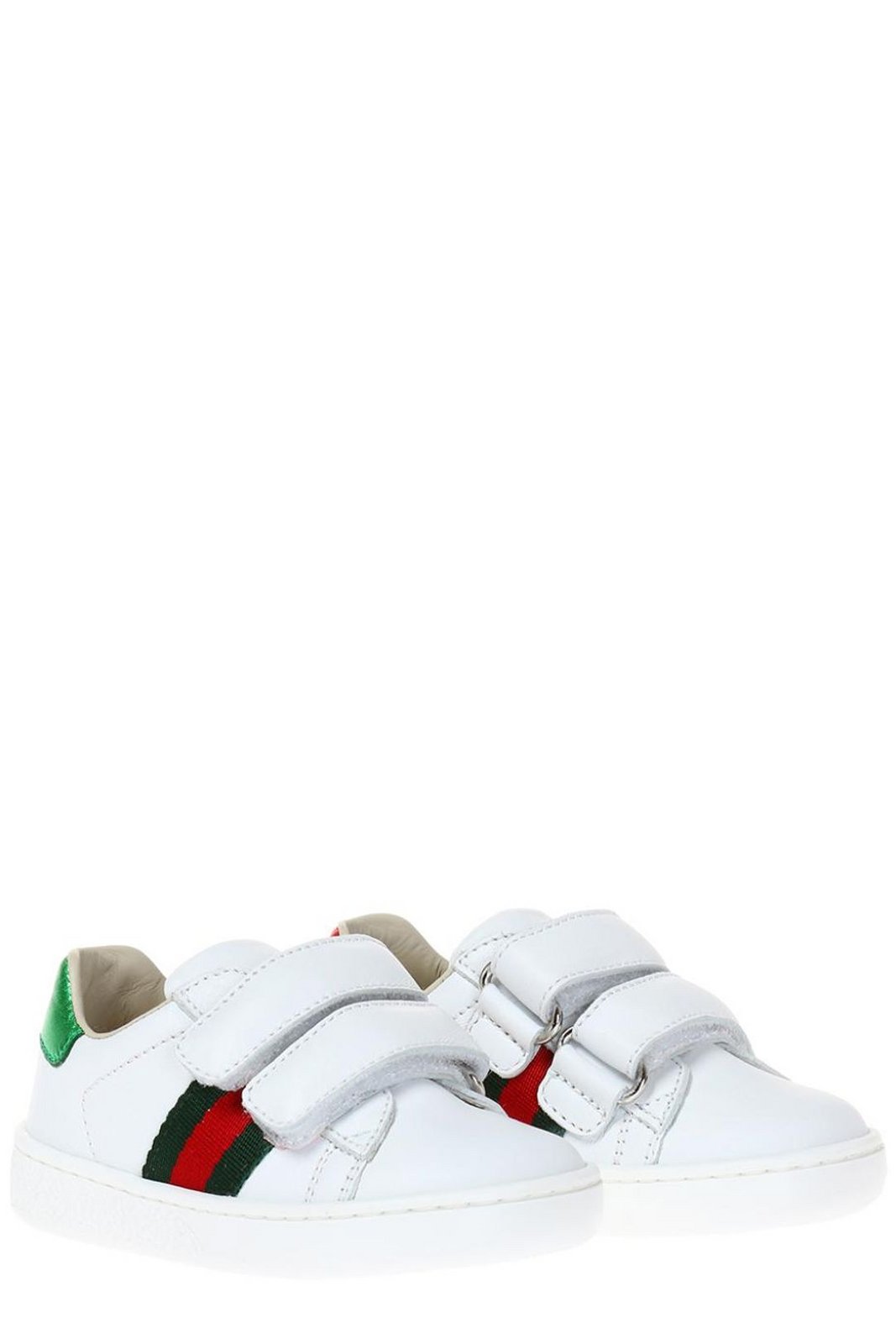 Gucci Kids Stripe Detailed New Ace Touch-Strap Sneakers