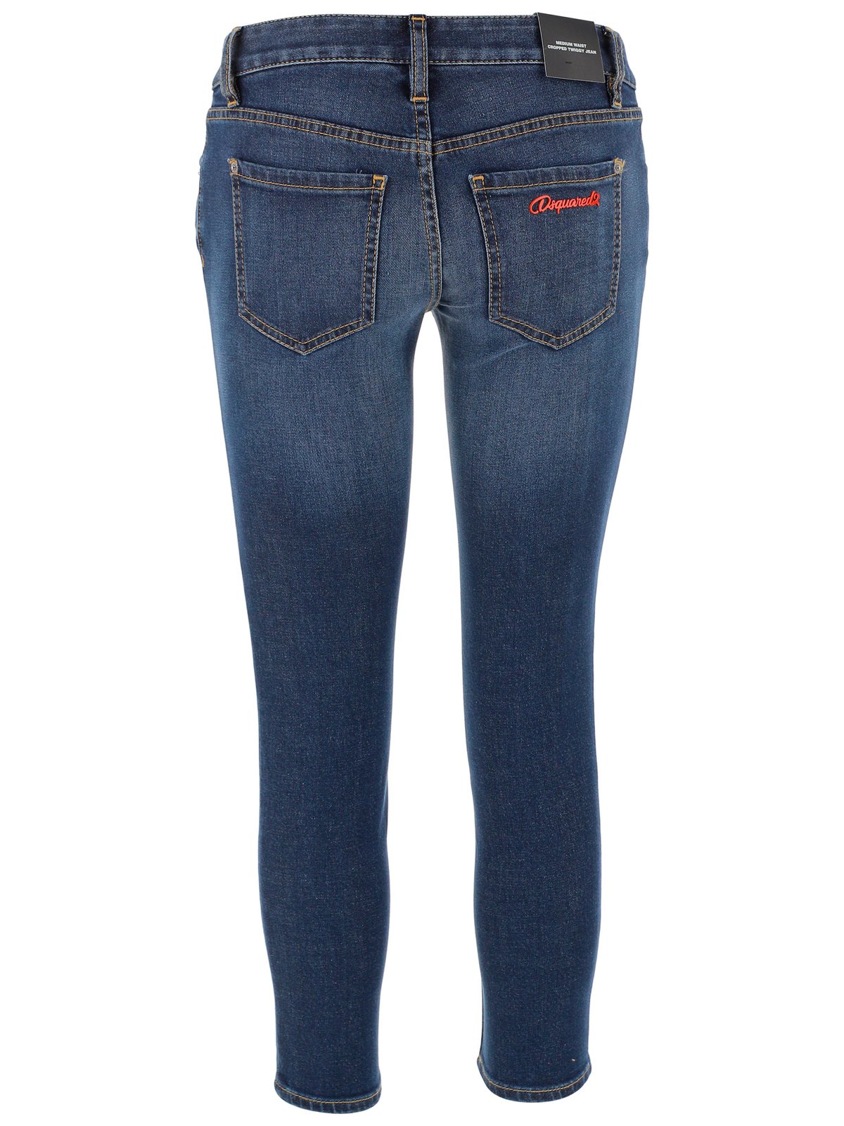 Dsquared2 Logo Appliqué Mid-Rise Cropped Jeans