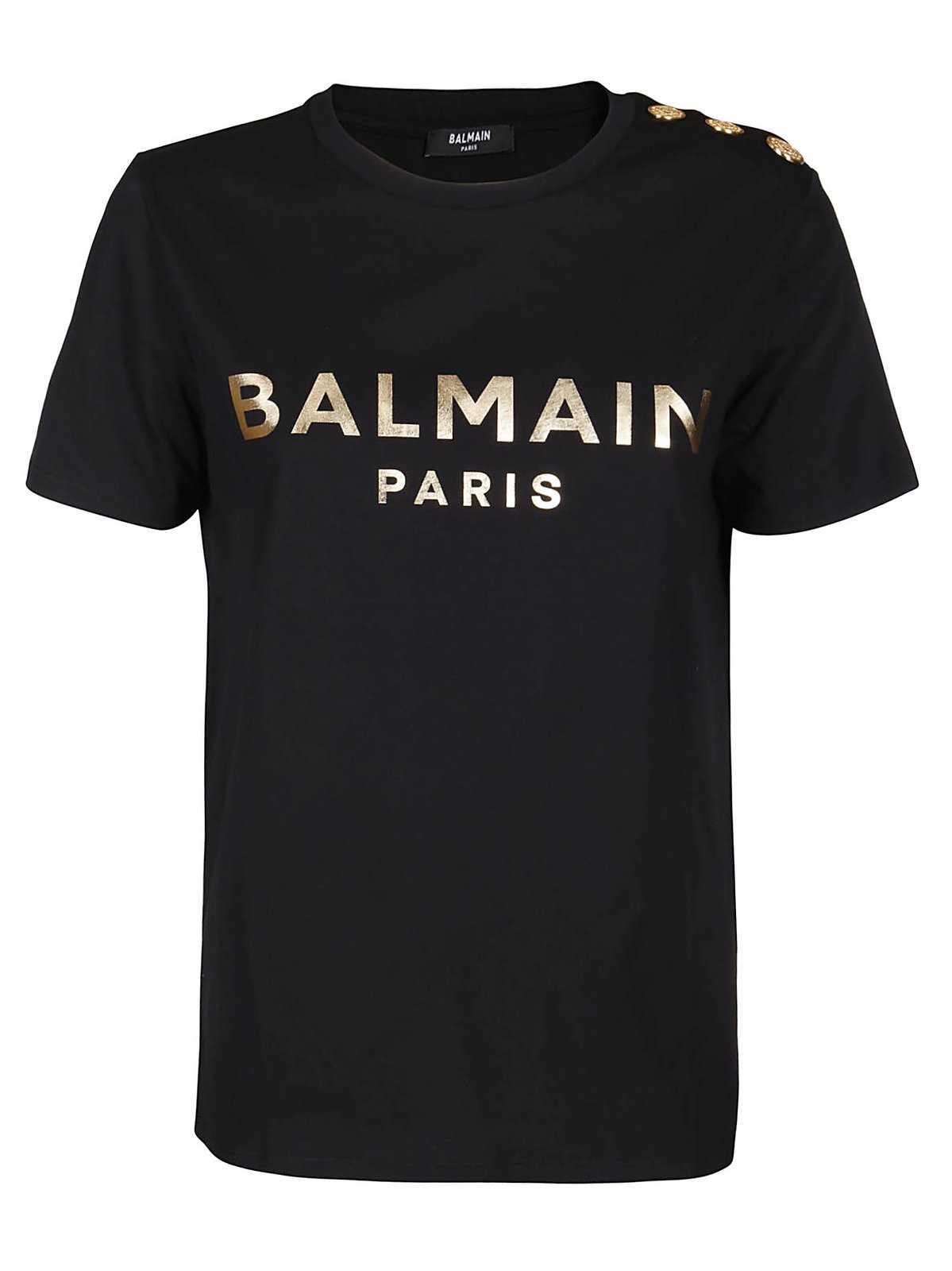 Balmain Button Detail Logo Printed T-Shirt