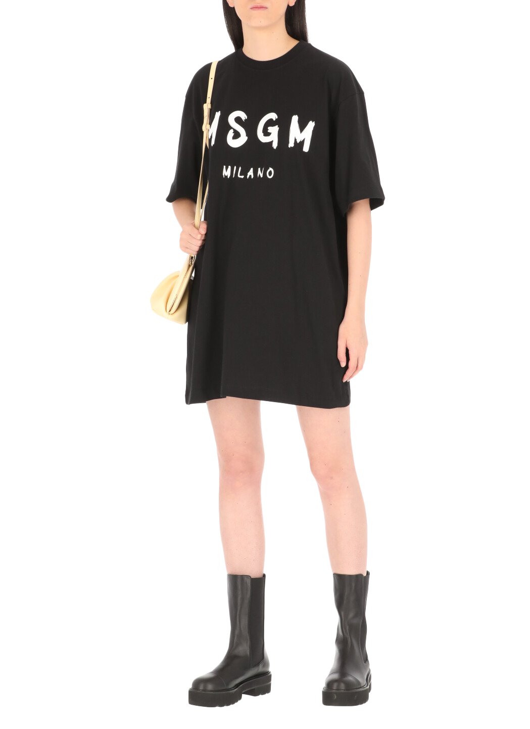 MSGM Logo Printed Crewneck T-Shirt Dress 3 MSGM Logo Printed Crewneck T-Shirt Dress