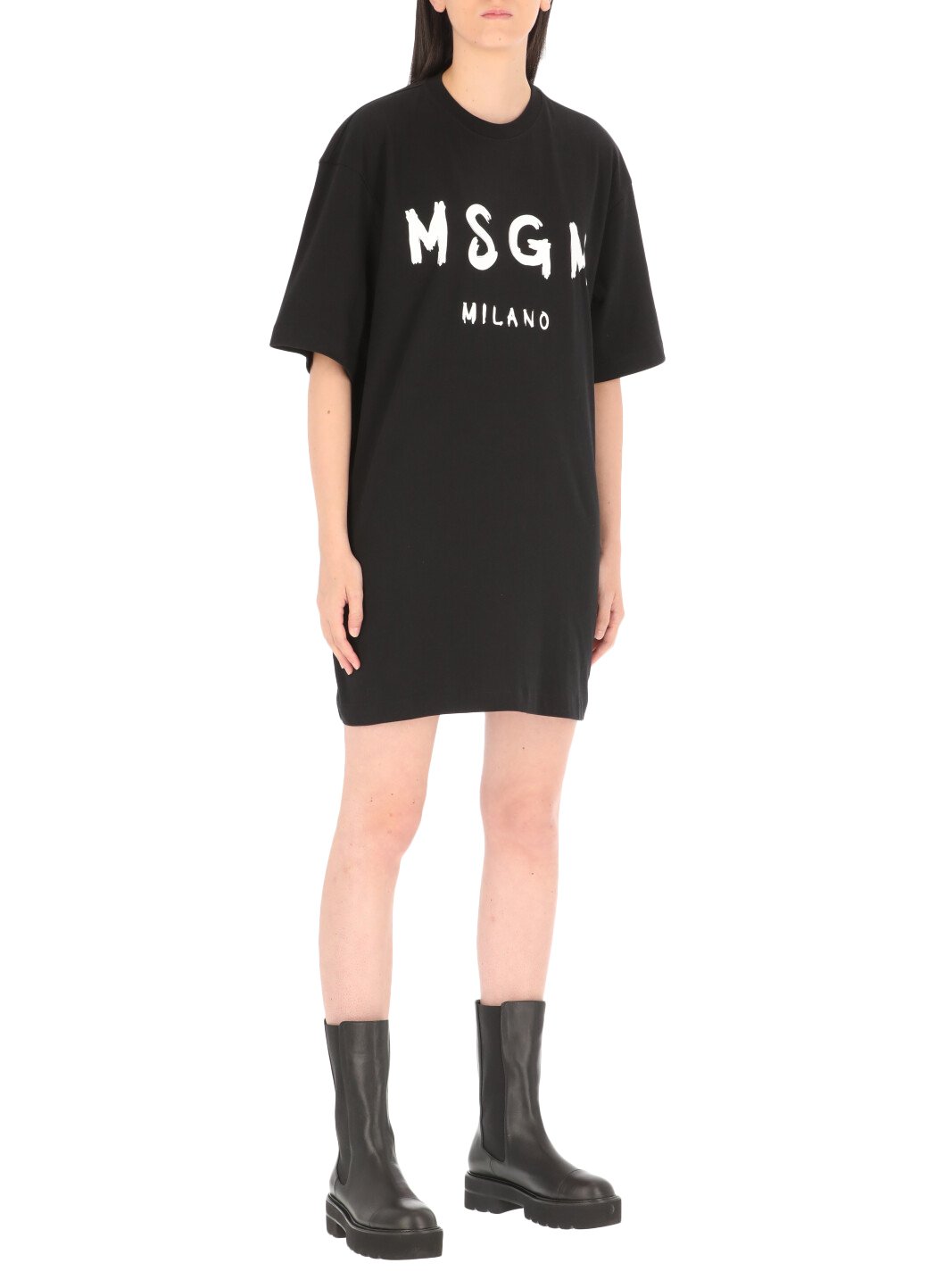 MSGM Logo Printed Crewneck T-Shirt Dress 5 MSGM Logo Printed Crewneck T-Shirt Dress