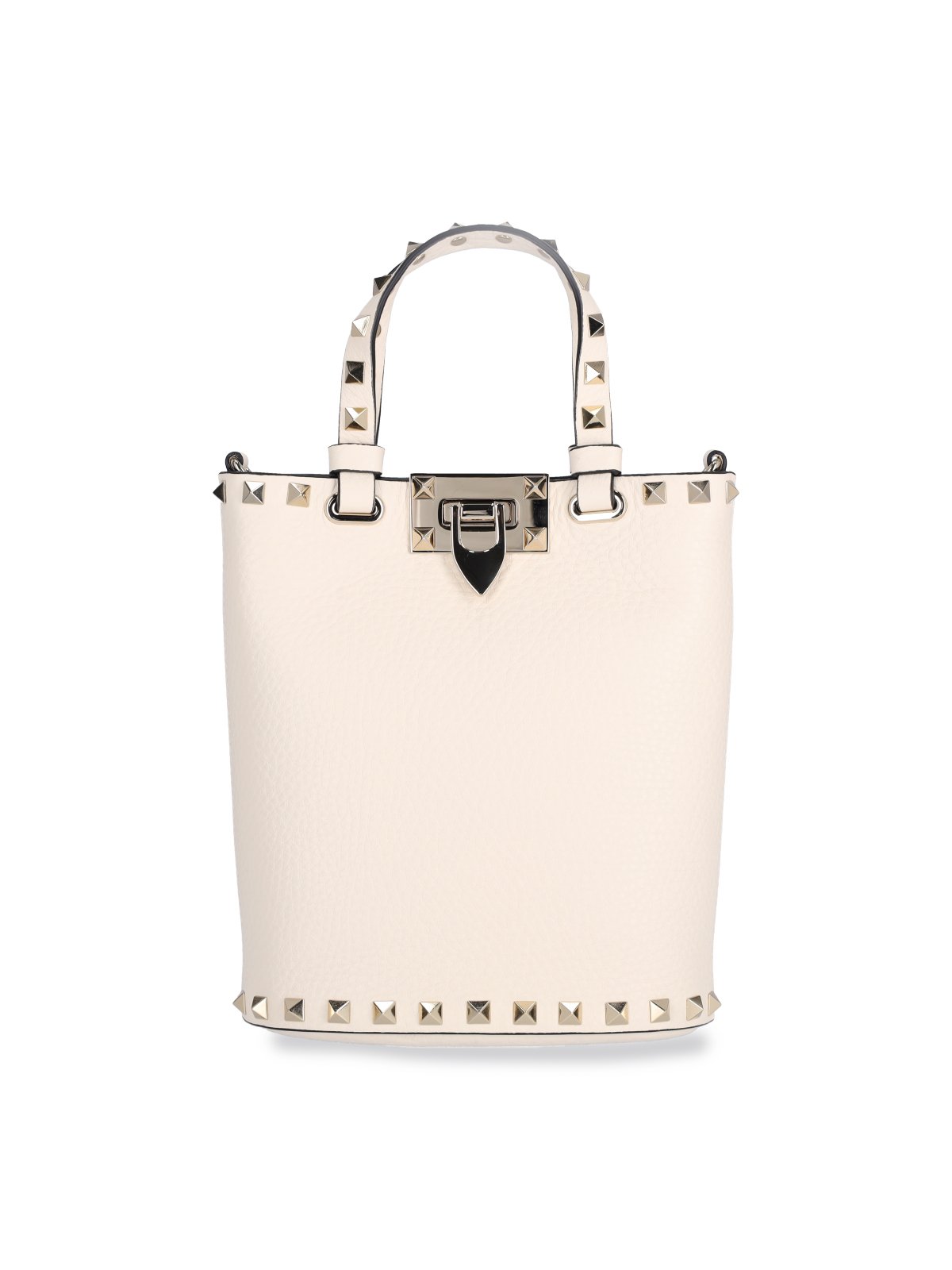 Valentino Garavani Rockstud Logo Lettering Mini Bucket Bag