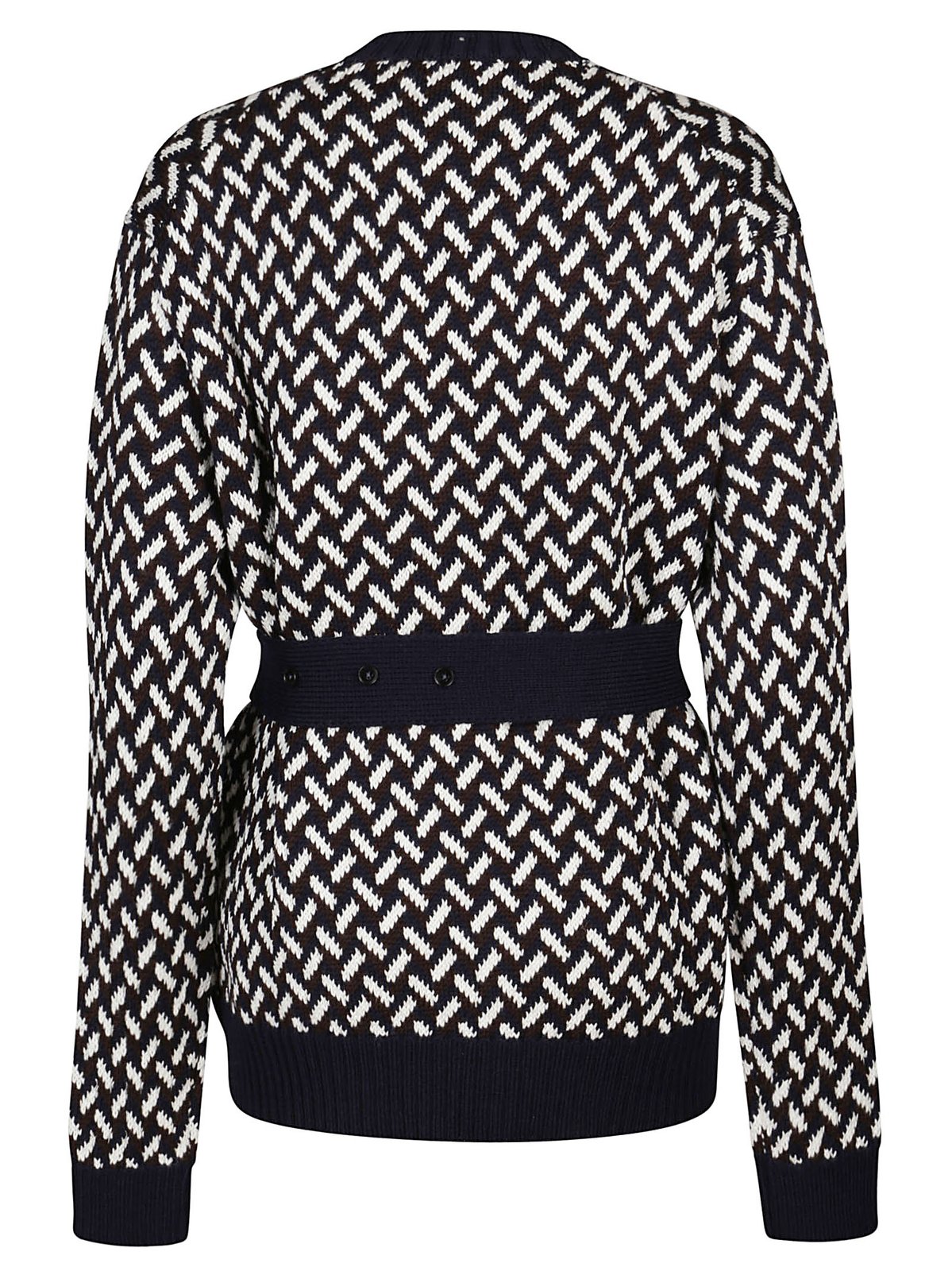 Jil Sander Removable Belt Detailed Jacquard Sweater