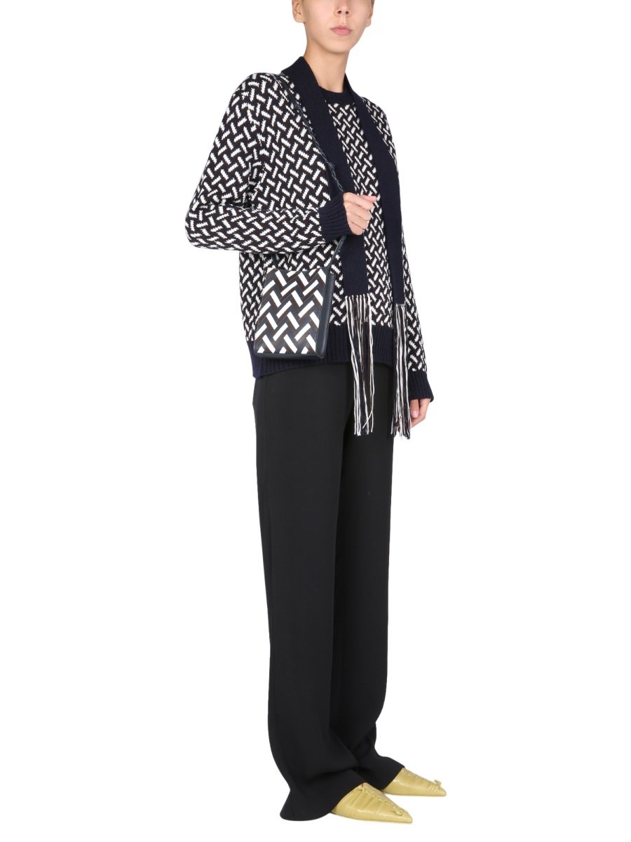 Jil Sander Removable Belt Detailed Jacquard Sweater