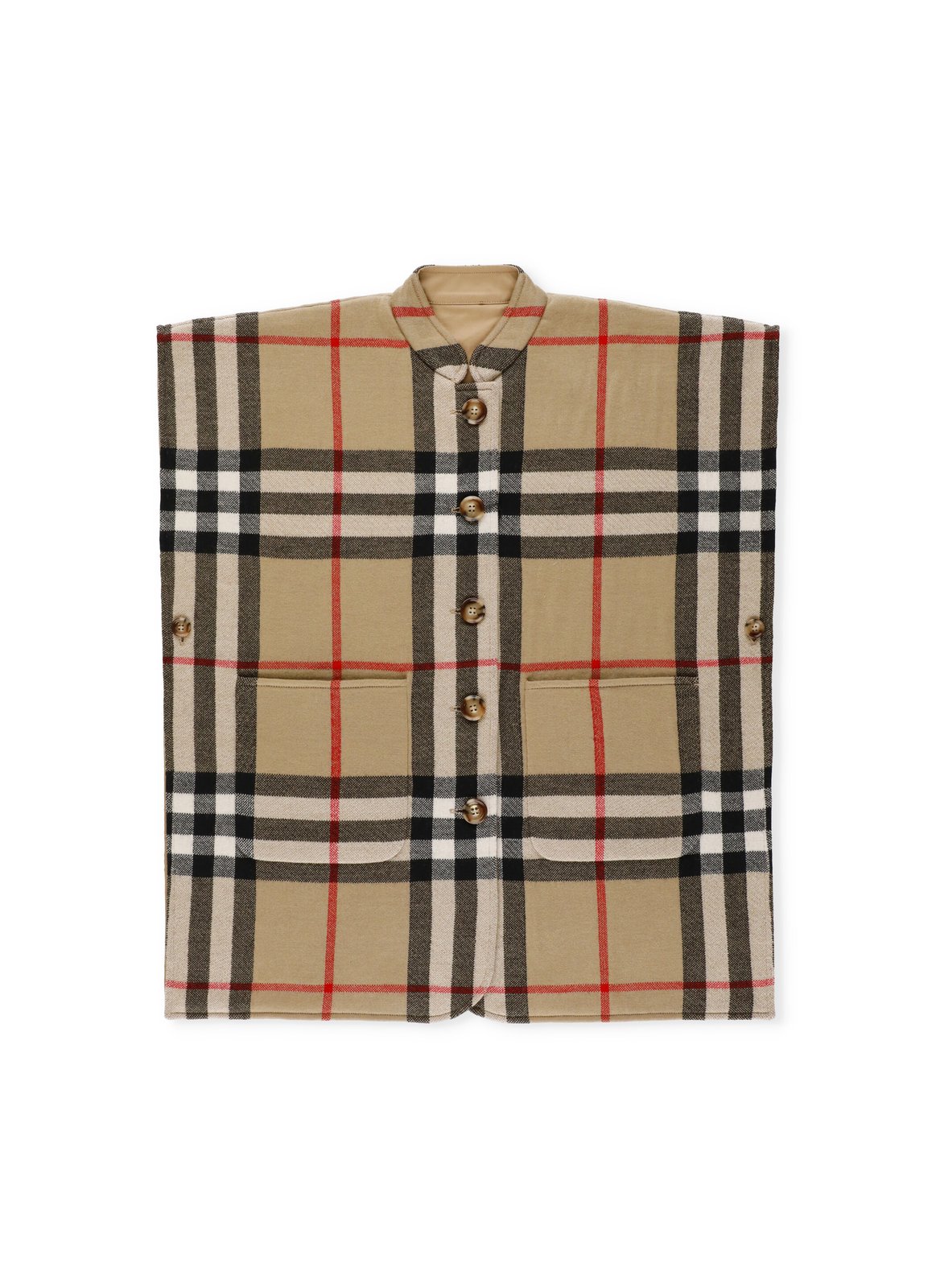 バーバリー キッズ リバーシブル ノースリーブ ケープ