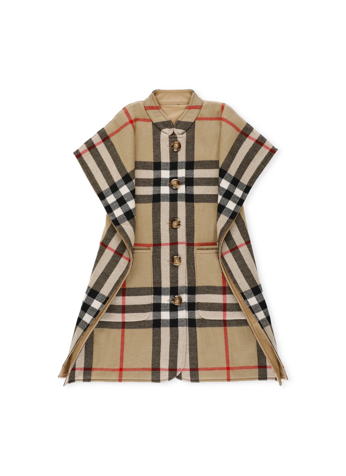 バーバリー キッズ リバーシブル ノースリーブ ケープ