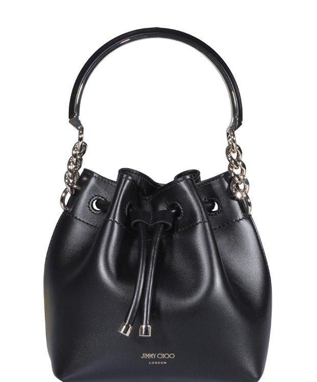 Jimmy Choo Bon Bon Logo Printed Bucket Bag