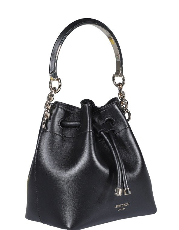 Jimmy Choo Bon Bon Logo Printed Bucket Bag