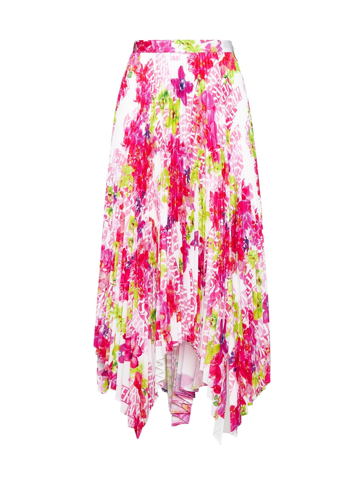 Versace Floral Printed Pleated Skirt