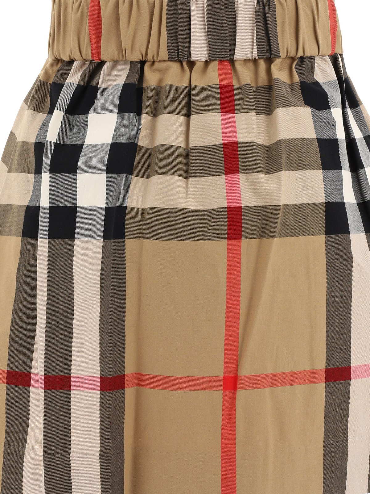 Burberry Kids Checked Pleated Twill Skirt