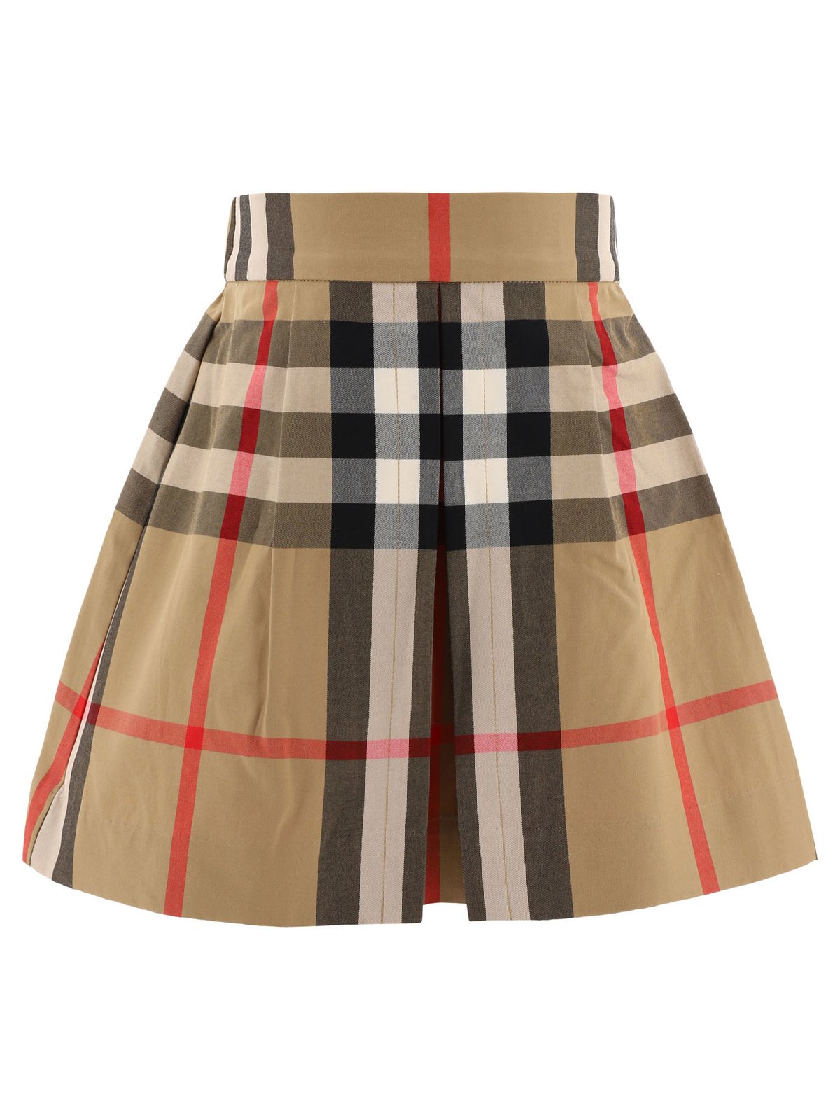 Burberry Kids Checked Pleated Twill Skirt