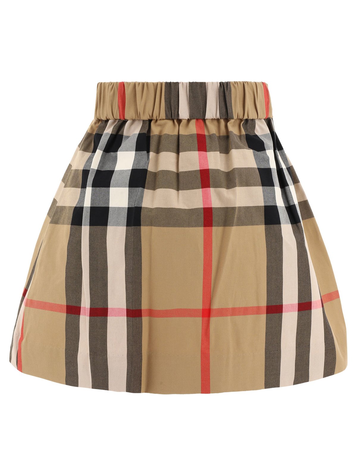 Burberry Kids Checked Pleated Twill Skirt