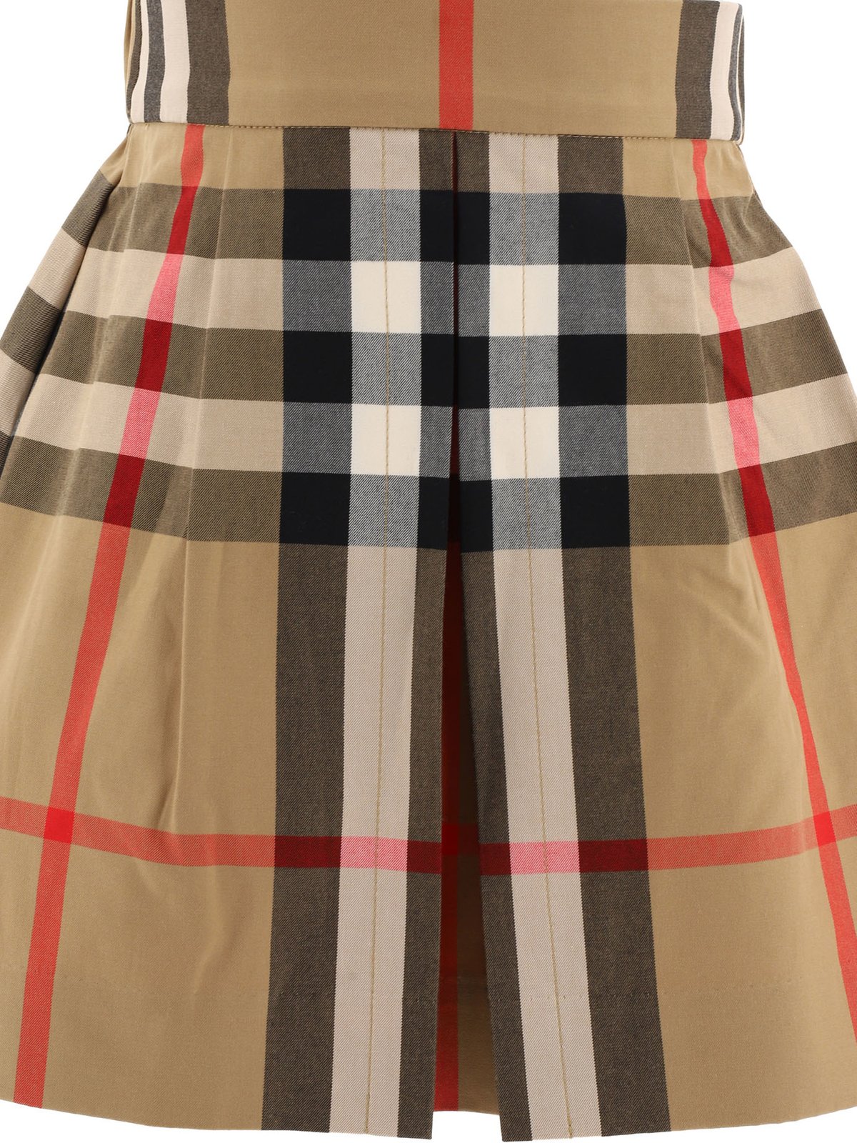 Burberry Kids Checked Pleated Twill Skirt