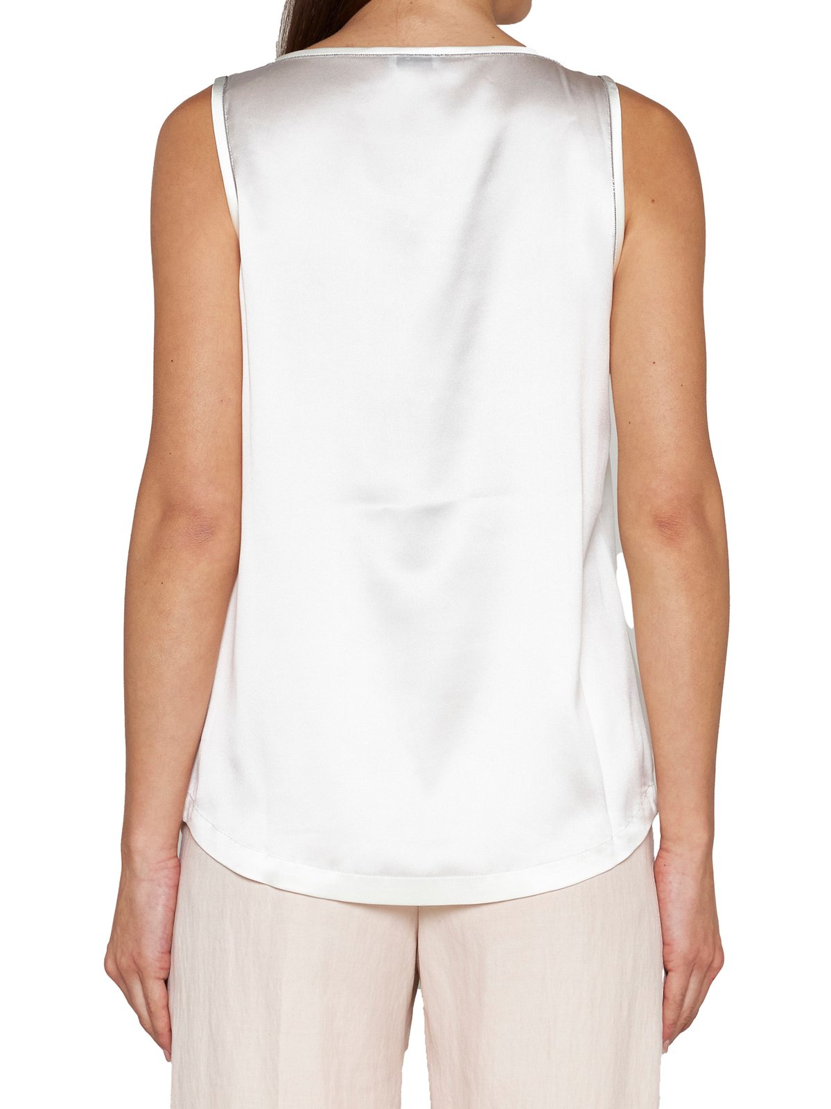 Brunello Cucinelli Embellished Satin Tank Top