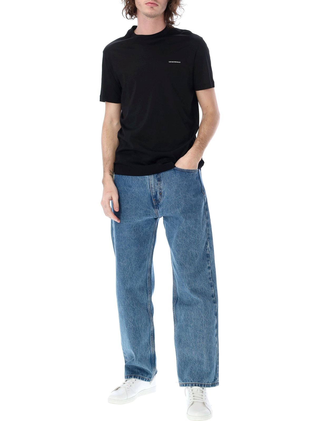 Emporio Armani Logo Printed Crewneck T-Shirt