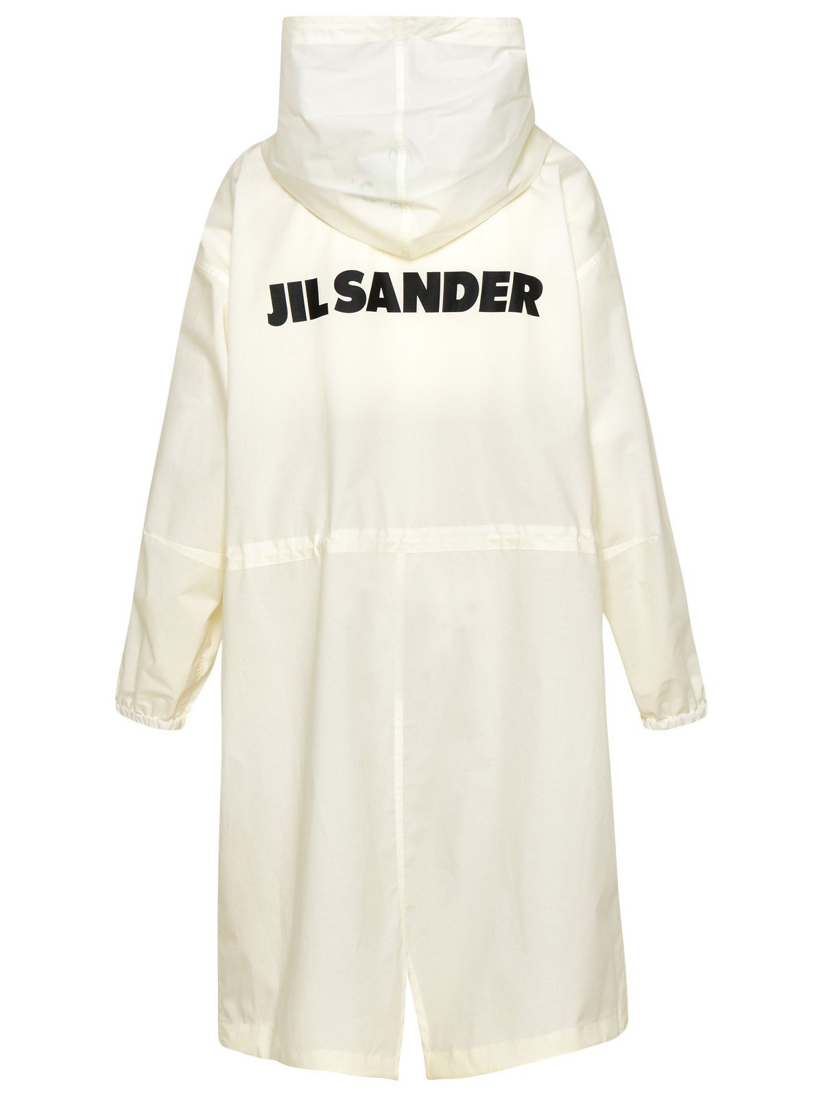 Jil Sander Logo Printed Drawstring Hooded Coat