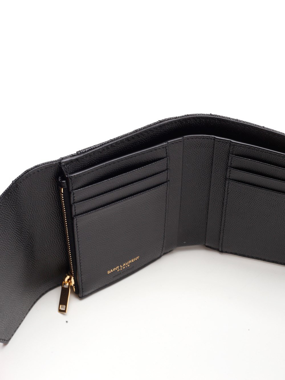 Saint Laurent Cassandre Matelassé Compact Tri Fold Wallet