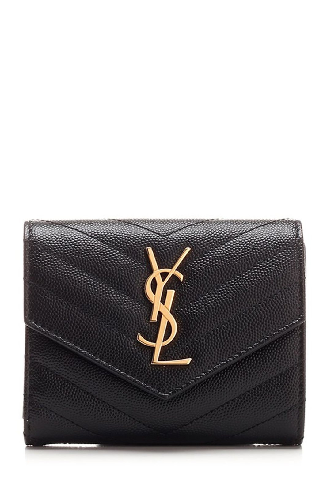 Saint Laurent Cassandre Matelassé Compact Tri Fold Wallet