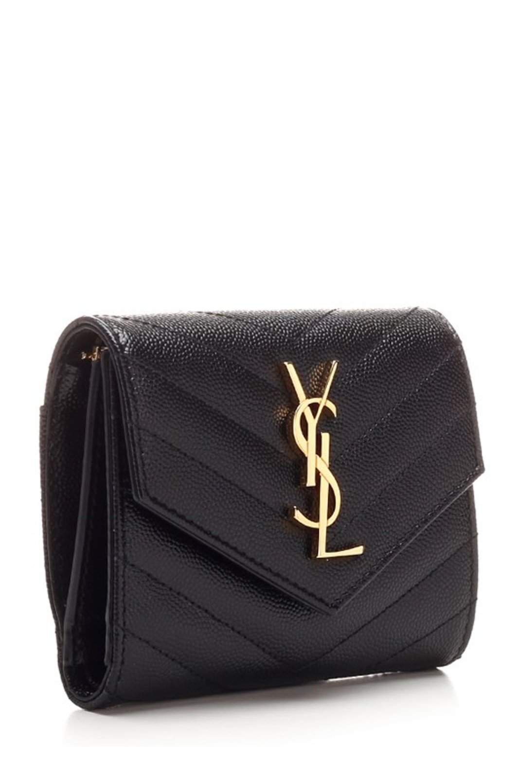 Saint Laurent Cassandre Matelassé Compact Tri Fold Wallet