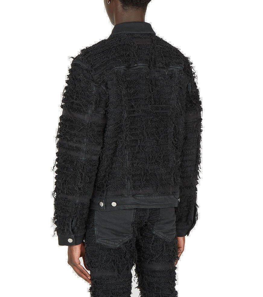 1017 ALYX 9SM X Blackmeans All-Over Shredded Effect Denim Jacket