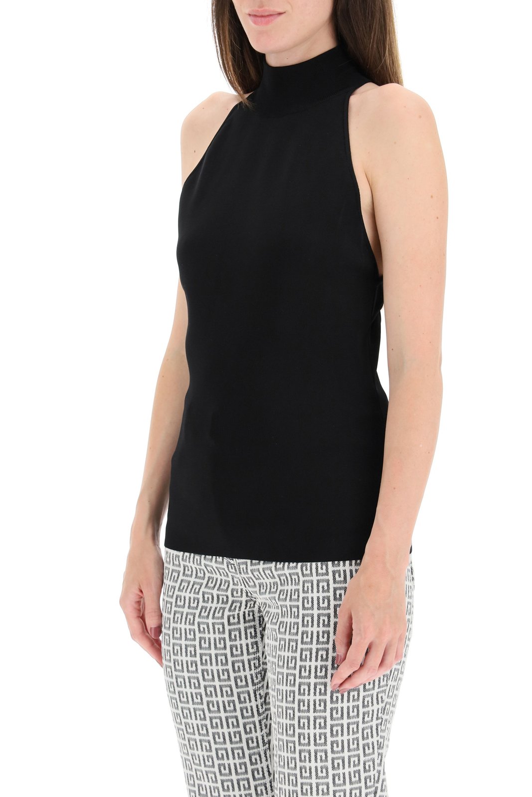 Givenchy Open Back Cut-Out Sleeveless Top