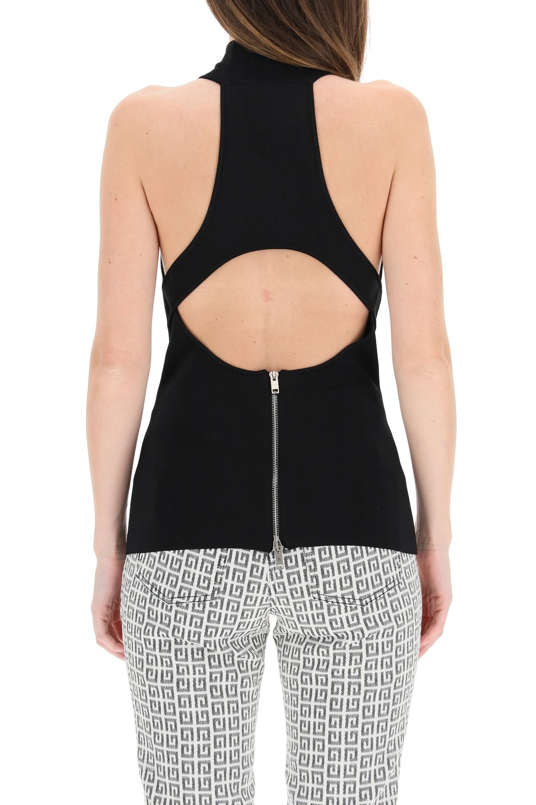 Givenchy Open Back Cut-Out Sleeveless Top