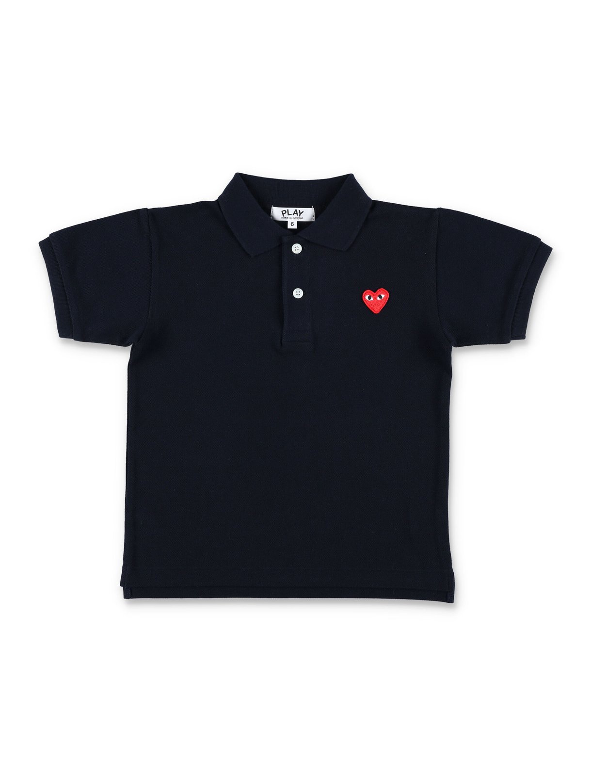 コム デ ギャルソン プレイ キッズ ハート パッチ ポロシャツ